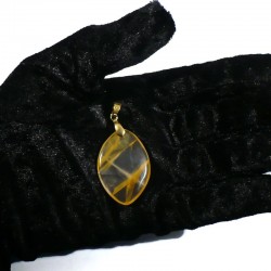 Pendentifs en quartz hématoïde jaune