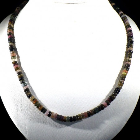 Collier pastilles en Tourmaline multicolore