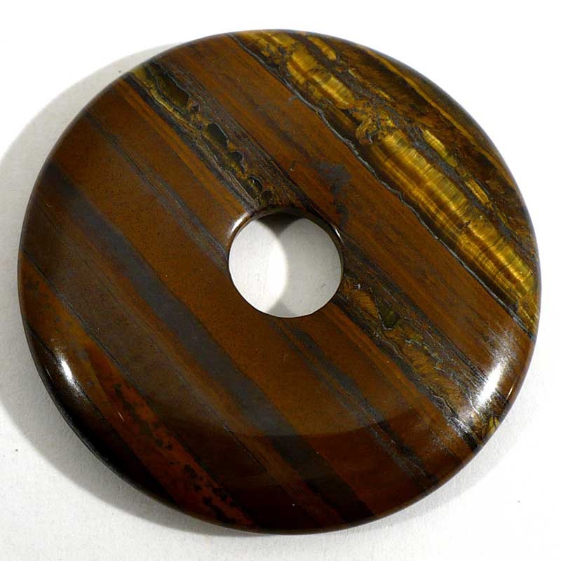 Pendentif donuts en oeil de tigre 4cm