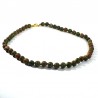 Collier en Unakite perles rondes et noeuds