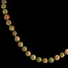 Collier en Unakite perles rondes et noeuds