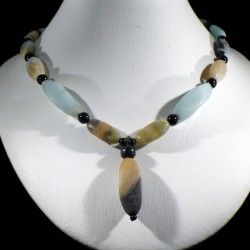 Collier en Amazonite black gold