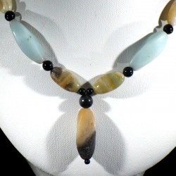Collier en Amazonite black gold