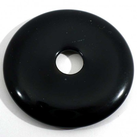 Pendentif donuts en onyx noir 5cm Pendentif donuts en onyx noir 5cm