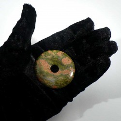 Pendentif donuts en unakite 5cm