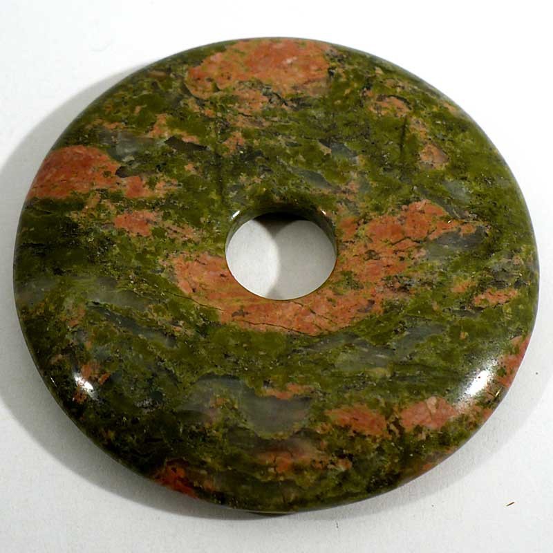 Pendentif donuts en unakite 5cm