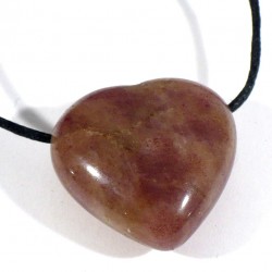 Pendentif coeur en quartz fraise