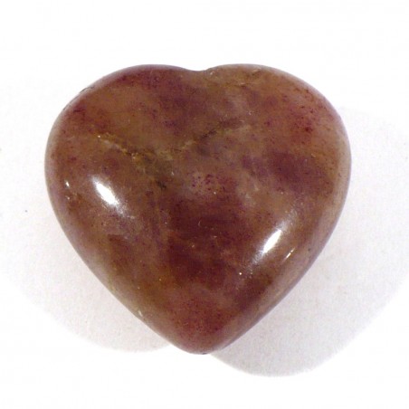 Pendentif coeur en quartz fraise
