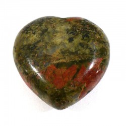 Pendentif coeur en unakite