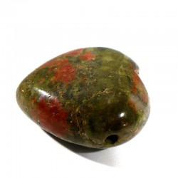 Pendentif coeur en unakite