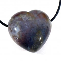 Pendentif coeur en agate multicolore