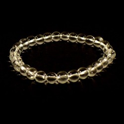 Bracelet enfant en cristal de roche perles rondes 6mm