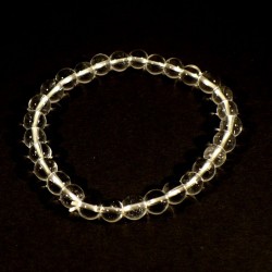 Bracelet enfant en cristal de roche perles rondes 6mm