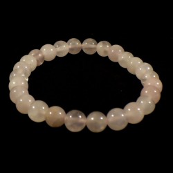 Bracelet enfant en quartz rose perles rondes 6mm
