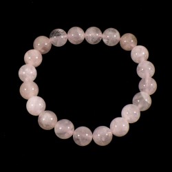 Bracelet en Quartz Rose perles rondes 10mm