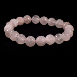 Bracelet en Quartz Rose perles rondes 10mm