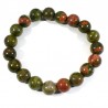 Bracelet en Unakite perles rondes 10mm