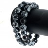 Bracelet en Obsidienne neige boules de 10mm