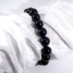 Bracelet en Obsidienne perles rondes 10mm