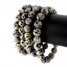 Bracelet en Jaspe dalmatien perles rondes 10mm