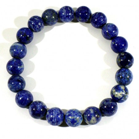 Bracelet en Lapis Lazuli perles rondes 10mm