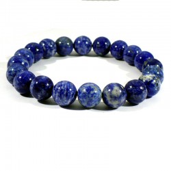 Bracelet en Lapis Lazuli perles rondes 10mm