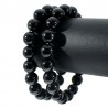 Bracelet en Tourmaline noire perles rondes 10mm