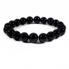 Bracelet en Tourmaline noire perles rondes 10mm