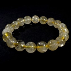 Bracelet en Quartz rutile perles rondes 10mm