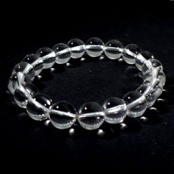 Bracelet en cristal de roche perles rondes 10mm