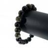Bracelet en Obsidienne dorée perles rondes 10mm