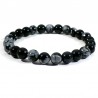 Bracelet en Obsidienne neige perles rondes 8mm