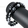 Bracelet en Obsidienne neige perles rondes 8mm