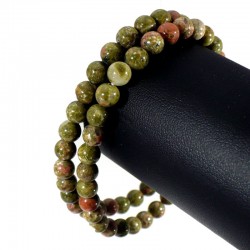 Bracelet en Unakite perles rondes 6mm