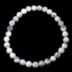 Bracelet en Howlite perles facettées 6mm