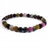 Bracelet en Tourmaline multicolore perles rondes 6mm