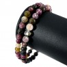 Bracelet en Tourmaline multicolore perles rondes 6mm