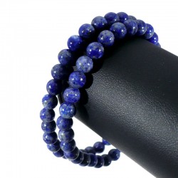 Bracelet en Lapis Lazuli perles rondes 6mm