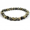 Bracelet en Jaspe dalmatien perles facettées 6mm