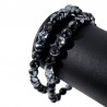 Bracelet en Obsidienne neige perles facettées 6mm