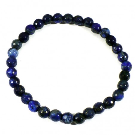 Bracelet en Lapis Lazuli perles facettées 6mm Bracelet en Lapis Lazuli perles facettées 6mm