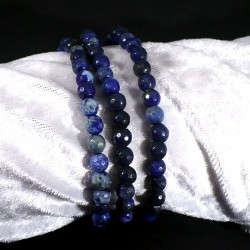 Bracelet en Lapis Lazuli perles facettées 6mm