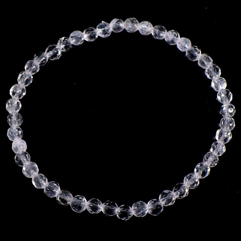 Bracelet en Cristal de roche perles facettées 4mm