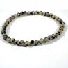 Bracelet en Jaspe dalmatien perles facettées 4mm