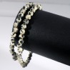 Bracelet en Jaspe dalmatien perles facettées 4mm