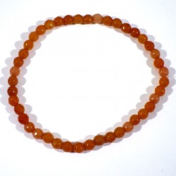 Bracelet en Aventurine orange perles facettées 4mm