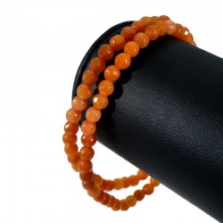 Bracelet en Aventurine orange perles facettées 4mm