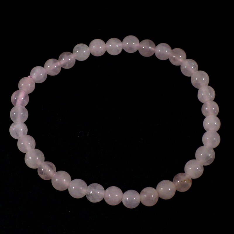 Bracelet en quartz rose perles rondes 6mm