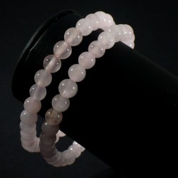 Bracelet en quartz rose perles rondes 6mm