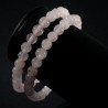 Bracelet en quartz rose perles rondes 6mm